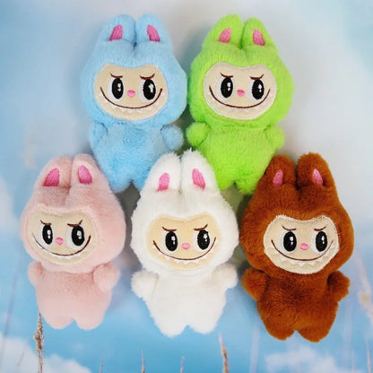 5pcs Labubu Plush Toy Set – Kawaii White Stuffed Plushies, Keychain & Pillow Accessories for Kids