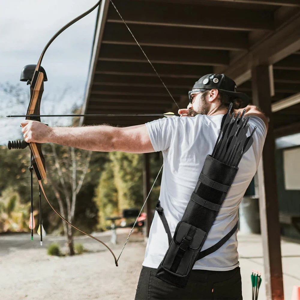 Tactical Archery Quiver with Molle System – Multi-Function Back Arrow Holder Bag with Pockets