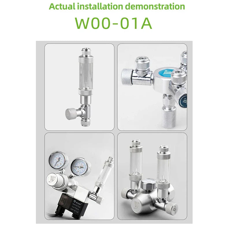 ZRDR Aquarium CO2 Bubble Counter – CO2 Generator Regulator with Single/Double Head Fine-Tuning Valve