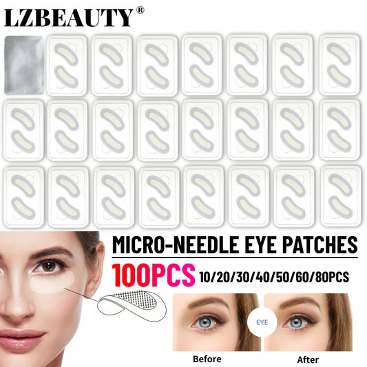 Hyaluronic Acid Microneedle Eye Patches — 10–100PCS Anti-Wrinkle, Dark Circle Moisturizing Under Eye Gel Pads