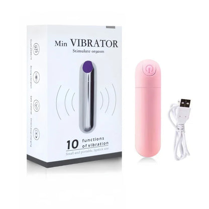 USB Rechargeable Mini Bullet Vibrator - 10 Speed Clitoral & G Spot Massage Stimulator for Women