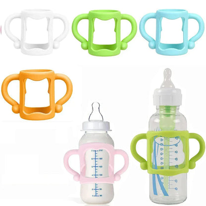 Durable Silicone Baby Bottle Handles – Food-Grade Transitional Sippy Cup Grip for Wide-Neck Bottles