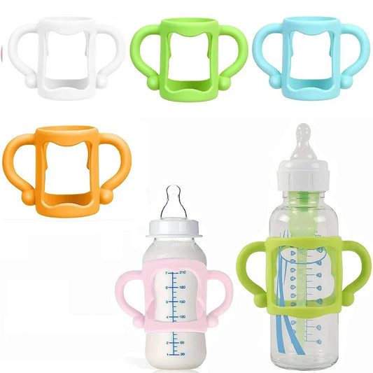 Durable Silicone Baby Bottle Handles – Food-Grade Transitional Sippy Cup Grip for Wide-Neck Bottles