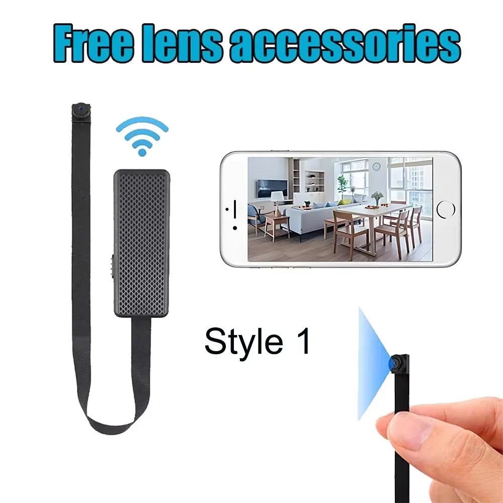 HD 1080P Mini WiFi Camera DIY Module — Nanny Cam with Wide-Angle, Motion Detection, Alarm, Recording, and Phone App Support