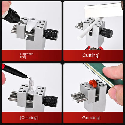2-in-1 Etching Sheet Bender & 360° Vise Tool Holder — Precision Parts Bender for Gundam, Mecha & Military Model DIY