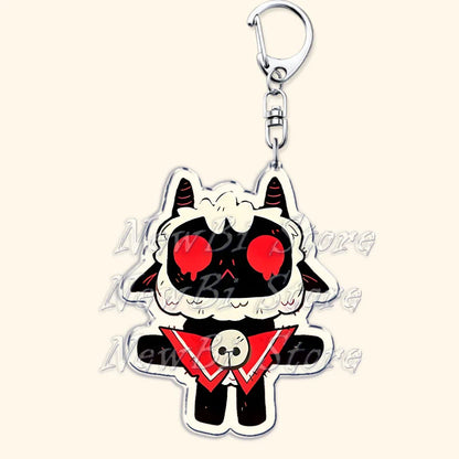 Funny Dark Video Game Sheep Keychain – Cute Lamb & Goat Bag Accessory Gamer Gift