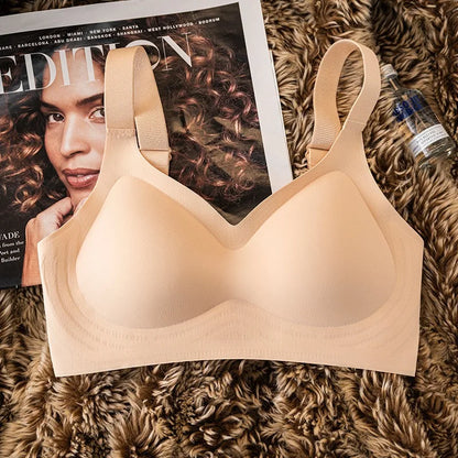 Women’s Plus Size Seamless Push-Up Bra – Adjustable Wireless Wide Strap Comfortable Sexy Lingerie (M–3XL)