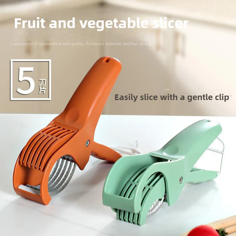 Stainless Steel Vegetable & Fruit Slicer – Multifunction Kitchen Tool | Manual Salad Cutter, Durable Kitchen Accessories for Easy Food Prep