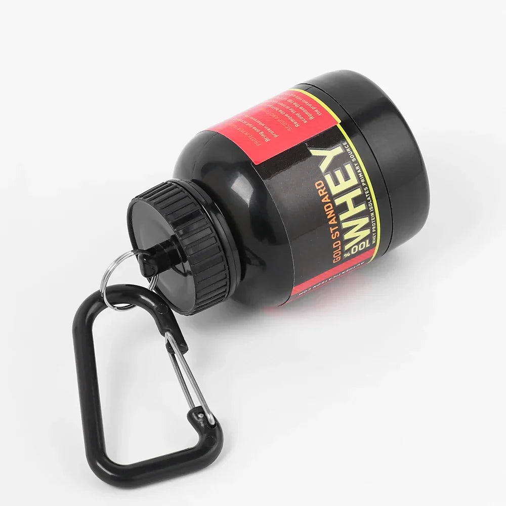 Mini Portable Protein Powder Bottles with Keychain – Travel Funnel, Medicine & Sport Storage Cups