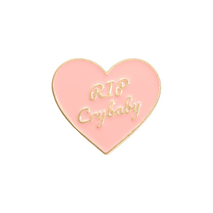 Pink Heart Brain Ghost Enamel Brooch – Gothic Retro Radio & TV Badge, Funny Punk Lapel Pin Jewelry Gift
