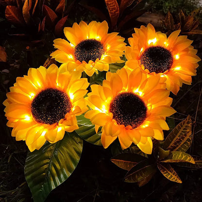 Solar LED Sunflower Flower Lights - Waterproof Garden Decorative Landscape Lighting for Home Decor and Lawn Decoration