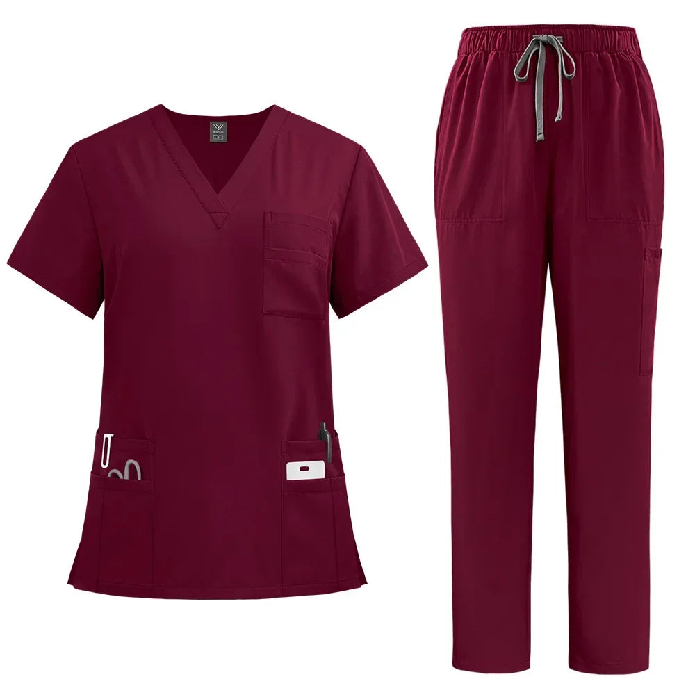 Classic Nurse Scrubs Set for Men - Medical Uniform with Surgical, Dental, and Clinical Accessories, Top and Pants Workwear