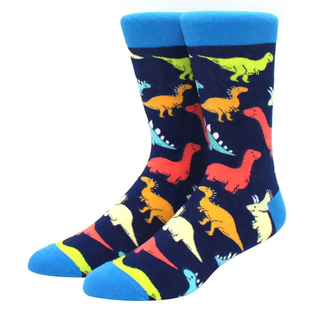 Men’s & Women’s Funny Beer Rainbow Socks – Skateboard Striped Pig Hip Hop Colorful Mid-Rise Casual Crew Cotton Socks, Unisex Fashion Novelty Socks