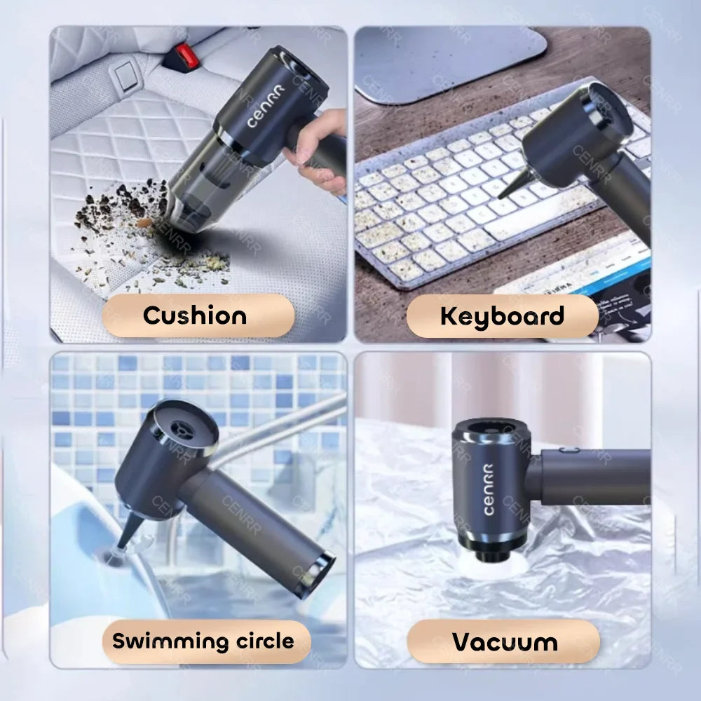 CENRR 210000PA Mini Wireless Car Vacuum Cleaner – Powerful Handheld Portable Cleaning Machine