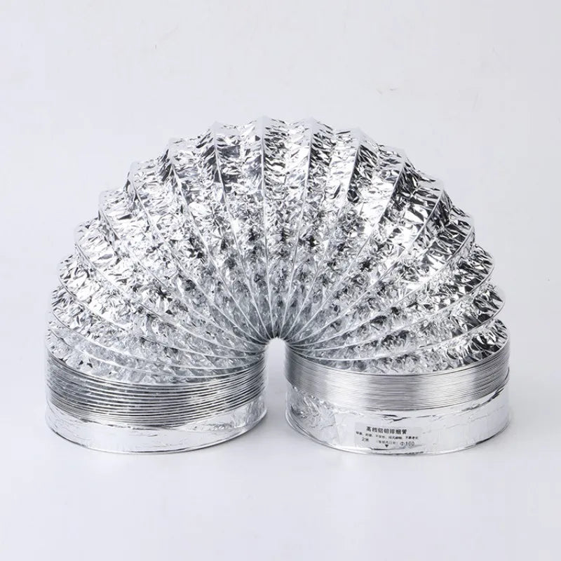 Scalable Aluminum Foil Ventilation Duct Hose – 80/100/120/150/200mm Exhaust Pipe for Kitchen, Bathroom & Fan Outlets
