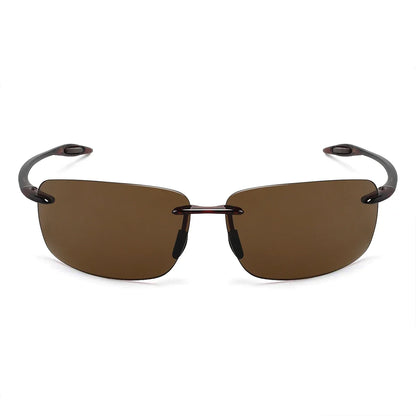 JULI Polarized Classic Sports Rimless Sunglasses – Ultralight Rectangle Frame for Men, Ideal for Fishing, Driving, UV400 Protection, Model MJ8009