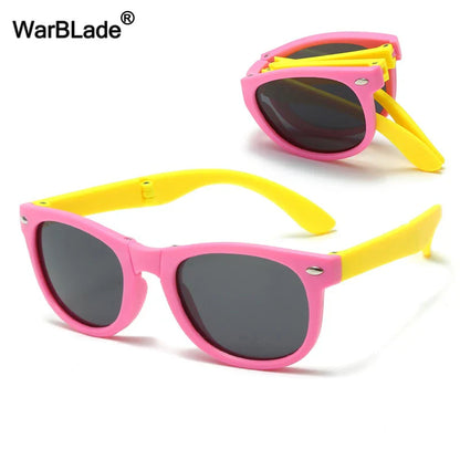 WarBlade Foldable Kids Sunglasses – Polarized UV400 Flexible Square Shades for Boys & Girls