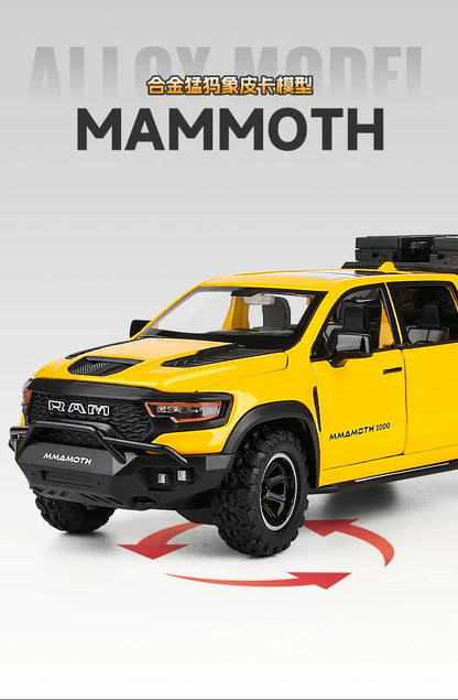 1:32 Dodge RAM 1000 TRX Mammoth Alloy Model Truck — Pull-Back with Sound & Light | Kids’ Collectible Birthday Gift