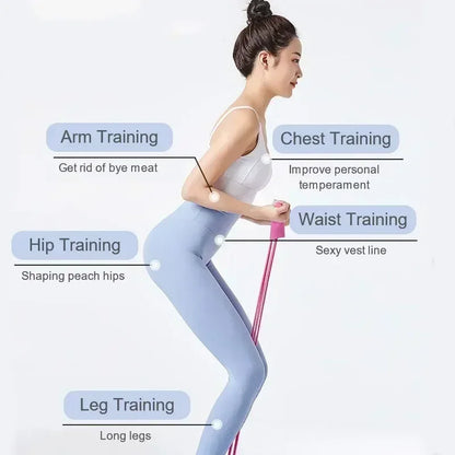 Elastic Resistance Bands for Home Sports Exercises - Multifunctional Portable 4 Tube Elastic Pedal Puller and Fitness Bands