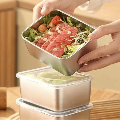 6-Piece Stainless Steel Food Storage Containers with Lids — Leakproof, Stackable & Reusable Lunch Box Set