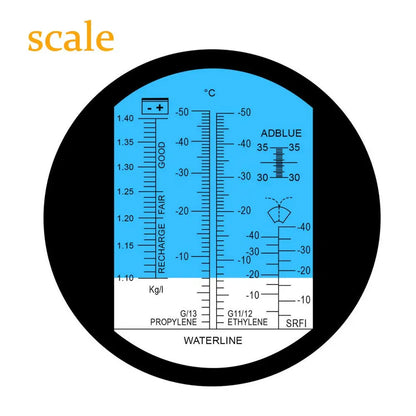Multipurpose Antifreeze Coolant Refractometer: Ideal for Automobiles, Diesel Exhaust Fluid, Battery Acid, and Windshield Washer Fluid