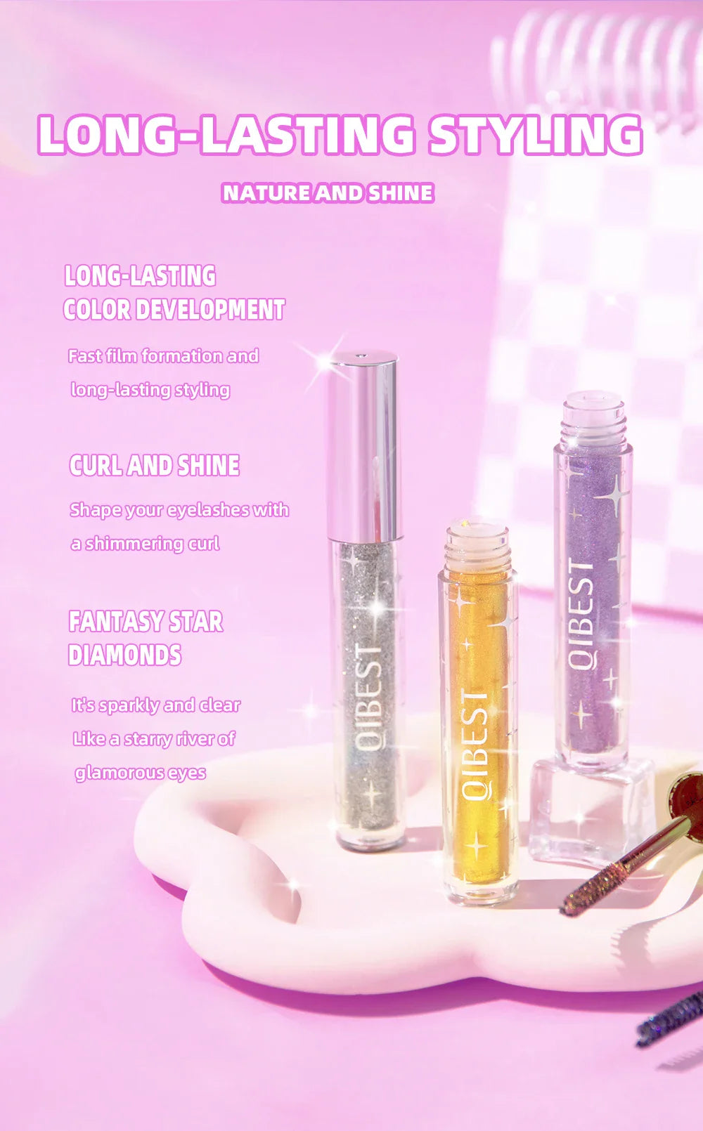 Diamond Galaxy Glitter Mascara – Sweat-Proof, Quick-Dry, Long-Lasting Curling Thick Lash Makeup          Ask ChatGPT