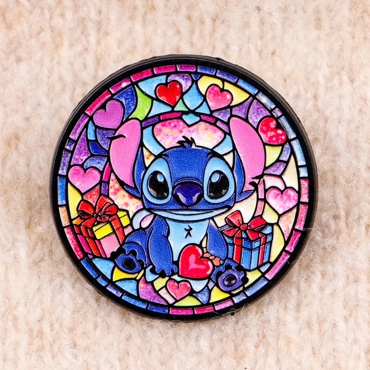 Cute Alien Enamel Pin – Round Lapel Brooch for Backpack, Clothing & Cosplay Accessories