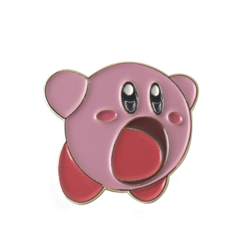 Kirby Anime Enamel Pin - Cute Backpack Badge Brooch Accessory for Manga Fans & Collectible Gifts