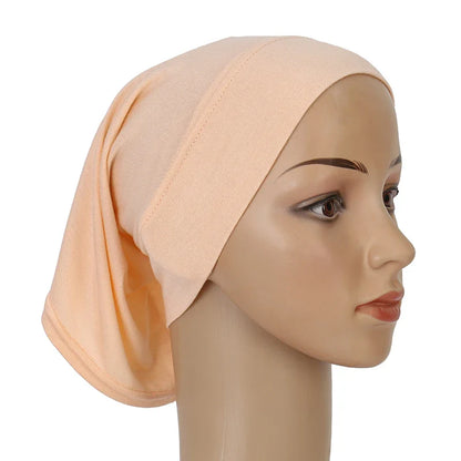 Cotton Modal Inner Hijab Undercap – Soft Stretch Muslim Turban, Islamic Underscarf Bonnet & Tube Cap for Women