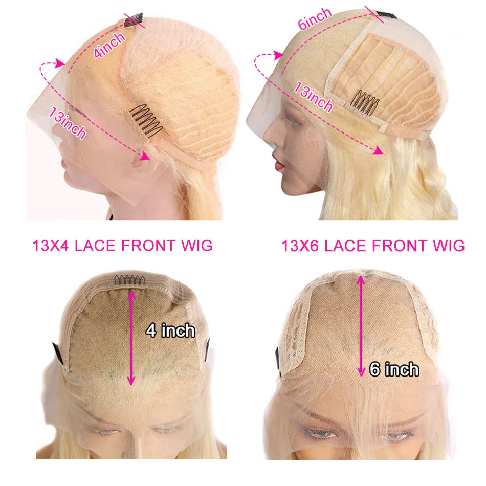 13x6 HD Transparent 613 Blonde Lace Front Wig – Brazilian Bone Straight Bob Human Hair Wig