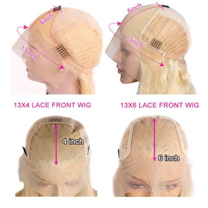 13x6 HD Transparent 613 Blonde Lace Front Wig – Brazilian Bone Straight Bob Human Hair Wig