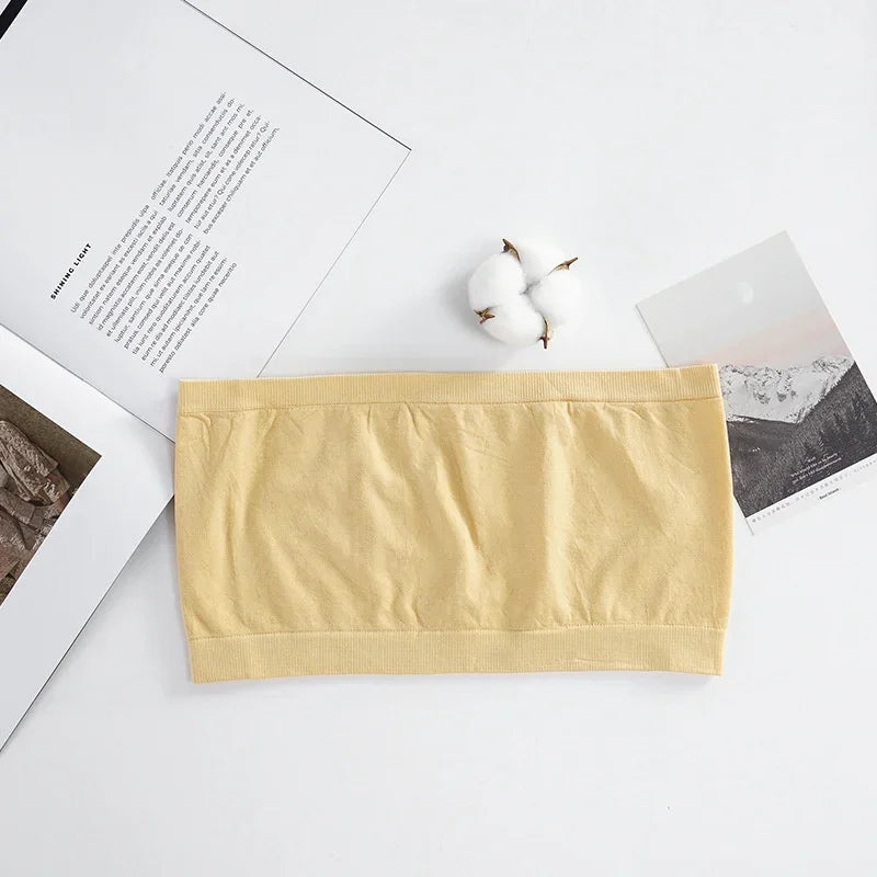 SP&CITY Women’s Summer Cotton Tube Top – Breathable Seamless Strapless Bra, No-Pad Underwear