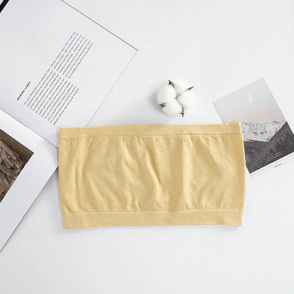 SP&CITY Women’s Summer Cotton Tube Top – Breathable Seamless Strapless Bra, No-Pad Underwear