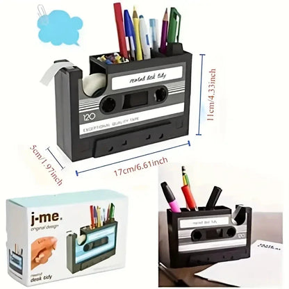 Miniso Retro Pop Tape Pen Holder – Multifunction Desktop Stationery Organizer Gift