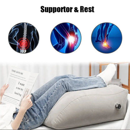 Inflatable Leg Pillow: Portable Wedge Pillow for Travel, Camping, Sleeping - Foot Elevation & Knee Cushion PVC - Leg Pillows for Comfort
