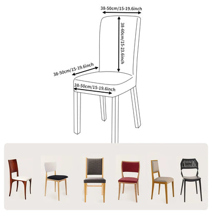 4Pc High Stretch Dining Chair Covers – Elastic Non-Slip Slipcovers, Removable Seat Protectors for Living Room, Kitchen & Wedding