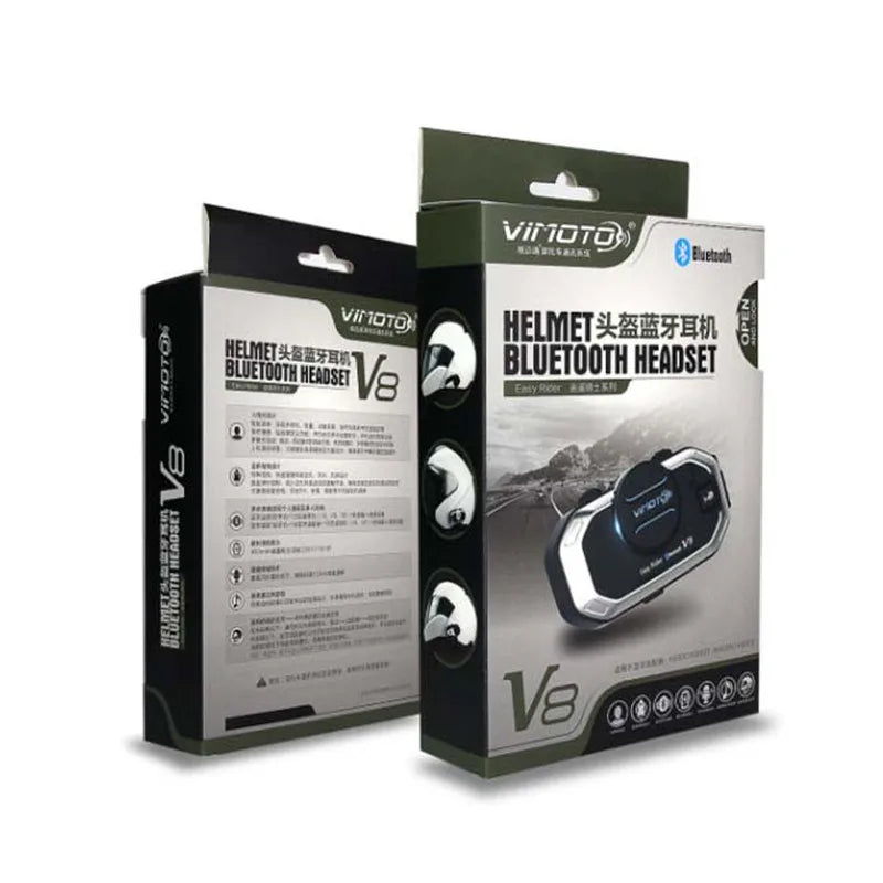 Easy Rider Vimoto V8 Motorcycle Helmet Bluetooth Headset — Multi-Functional Intercom & Interphone