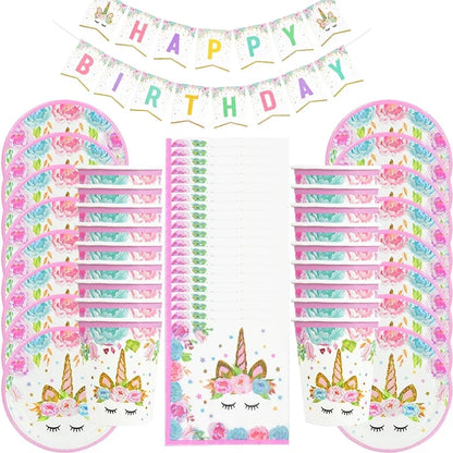 Rainbow Unicorn Balloon Set - 32 Inch Number Foil Balloons for 1st Kids Unicorn Theme Birthday Party and Baby Shower Decorations