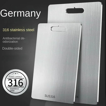 316 Stainless Steel Chopping Board – Thickened Double-Sided Cutting Board for Kitchen, Household Use, and Kneading Dough