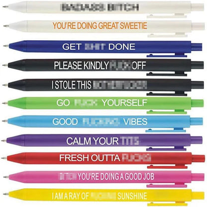 11Pcs Funny Adult Ballpoint Pen Set – Premium Swear Word "Days of The Week" Pens | Office Gift for Adults