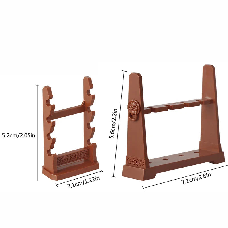 Medieval Figure Weapons Building Blocks Kit – King Sword, Lion Shield, Trident & Double-Edged Axe Battle Toy