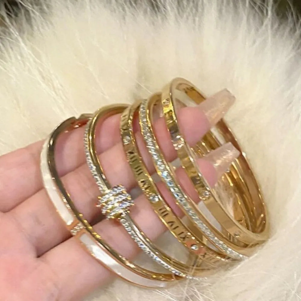 Classic Multi-Style Stainless Steel Bracelet Set for Women – Stackable Fashion Jewelry for Daily Wear