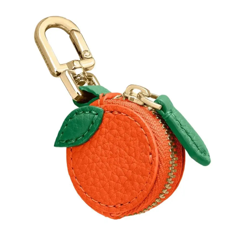 Cute Fruit-Shaped Leather Coin Purse – Mini Zipper Wallet & Earphone Bag Keychain Pendant for Women & Girls Gift
