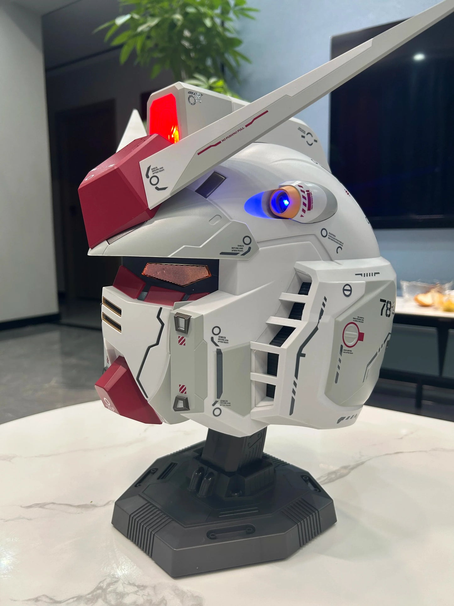 Vol.1 RX-78-02 Cyberpunk Helmet – 1:1 Mech Robot Mask with Touch Control Light, Cosplay Costume & Halloween Toy Gift for Kids