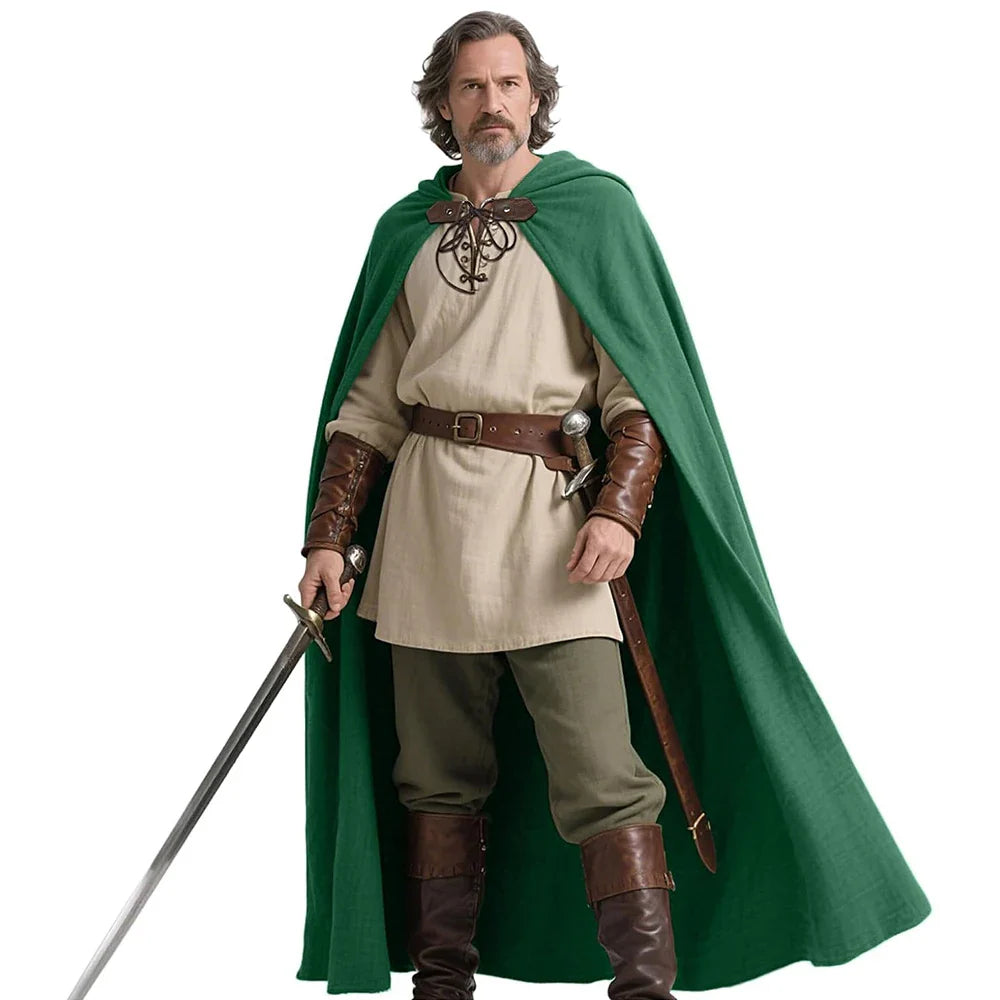 Medieval Cosplay Hooded Cloak – Cape for Halloween, Party, and Performance Costumes