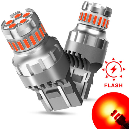 AUXITO 2PCS T20 7443 LED Bulbs – No Error Red & White Brake, Backup, Reverse, DRL Parking Lights