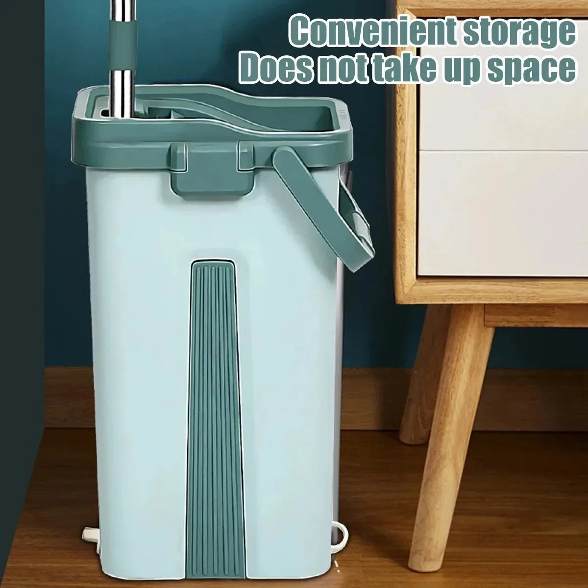 Hands-Free Squeeze Mop with Bucket | 360° Flat Mop Set for Wet & Dry Floor Cleaning | Sewage Separation Home Cleaning Tools