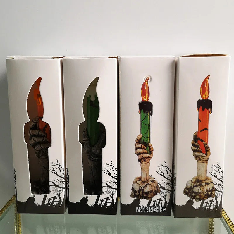 Halloween Skeleton and Ghost Party Candles – Pumpkin Decor for Happy Halloween Home Decorations