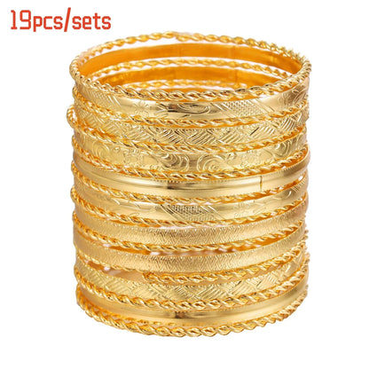 12Pcs Punk Curb Cuban Chain Bracelet Set for Women – Gold Miami Boho Thick Charm Bangles Fashion Jewelry