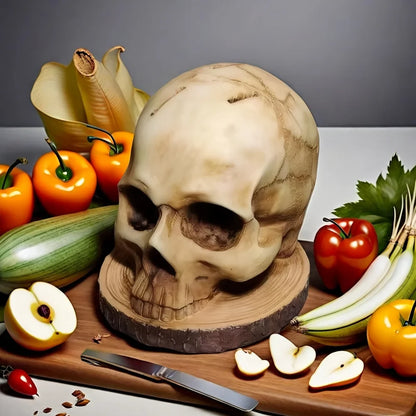 Skull Skeleton Kitchen Knife Holder - Horror Style Storage Rack and Decor